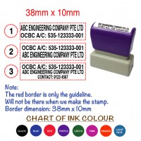 Customise Company Business Bank Deposit Details Self-Inking/Pre-Inked Rubber Stamp (38mm.x 10mm)