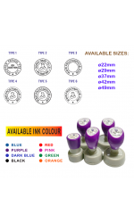 Customised Pre-Inked ROUND Flash Company Business Rubber Stamp (Assorted Sizes)