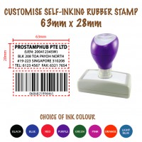 Customise Pre-Inked Rubber Stamp 63mm x 28mm 