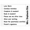 Customise 61mm x 47mm Pre-Inked Teacher's Checklist Rubber Stamp ( For Remarks | Comments | Compliments)