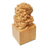 Ready-Made Taoist Temple Prayer Carved Pixiu (貔貅) Wooden Stamp with Rubber Padding (Non-Inking Stamp) 46mm x 46mm